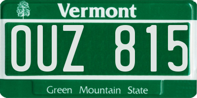 VT license plate OUZ815