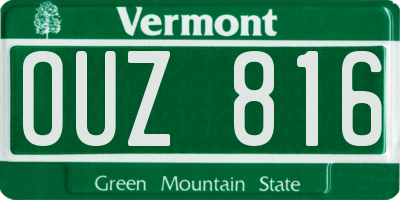 VT license plate OUZ816