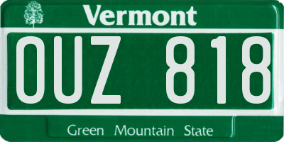 VT license plate OUZ818