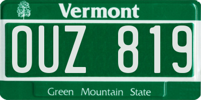 VT license plate OUZ819