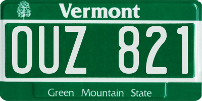 VT license plate OUZ821
