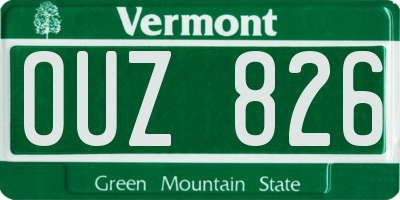 VT license plate OUZ826