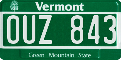 VT license plate OUZ843