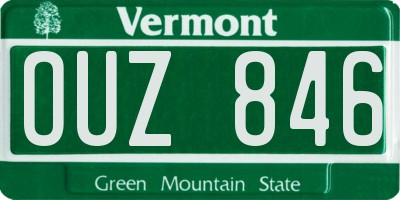 VT license plate OUZ846
