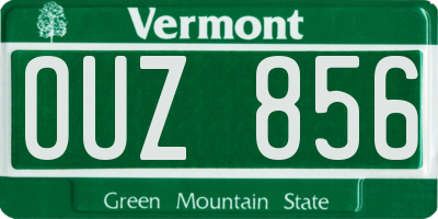 VT license plate OUZ856
