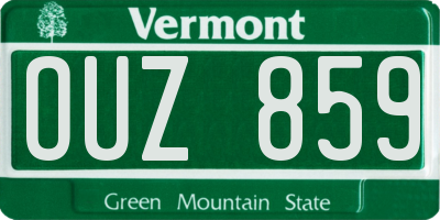 VT license plate OUZ859