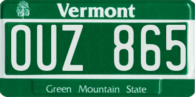 VT license plate OUZ865