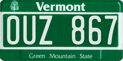 VT license plate OUZ867