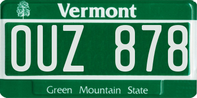 VT license plate OUZ878