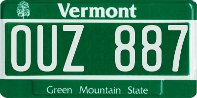 VT license plate OUZ887