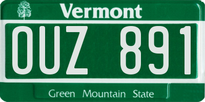 VT license plate OUZ891