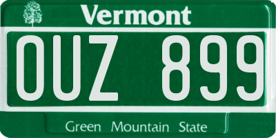 VT license plate OUZ899