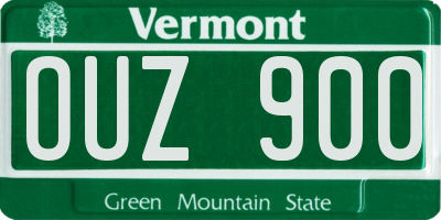 VT license plate OUZ900