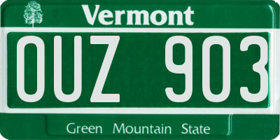 VT license plate OUZ903