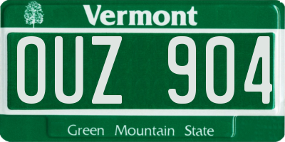 VT license plate OUZ904