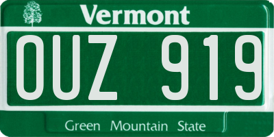 VT license plate OUZ919