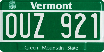 VT license plate OUZ921