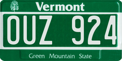 VT license plate OUZ924