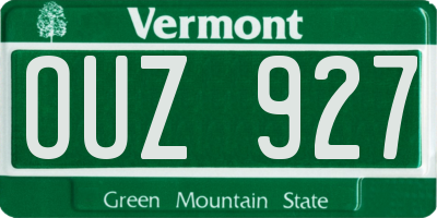 VT license plate OUZ927