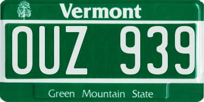 VT license plate OUZ939