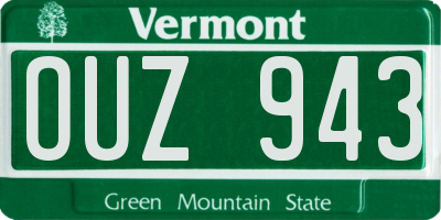VT license plate OUZ943