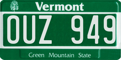 VT license plate OUZ949