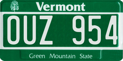 VT license plate OUZ954