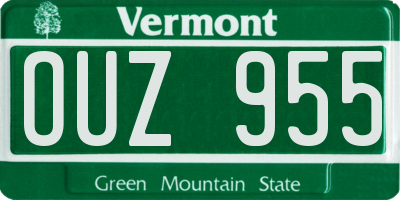 VT license plate OUZ955
