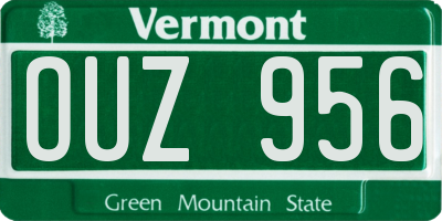 VT license plate OUZ956