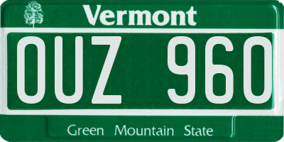 VT license plate OUZ960