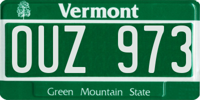 VT license plate OUZ973