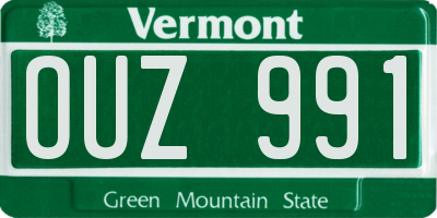 VT license plate OUZ991