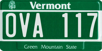 VT license plate OVA117