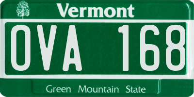 VT license plate OVA168