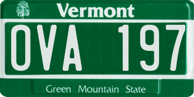 VT license plate OVA197