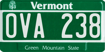 VT license plate OVA238