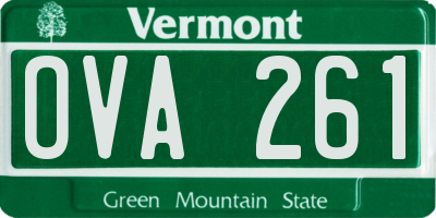 VT license plate OVA261