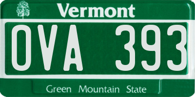 VT license plate OVA393