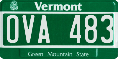 VT license plate OVA483