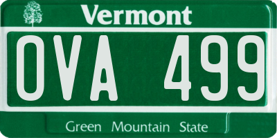 VT license plate OVA499
