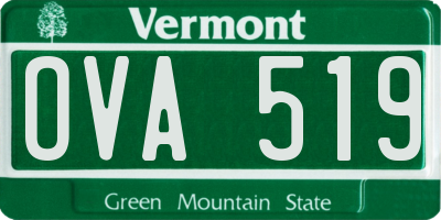 VT license plate OVA519