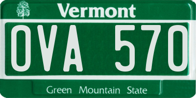 VT license plate OVA570