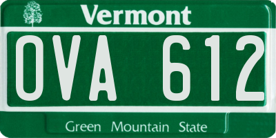 VT license plate OVA612