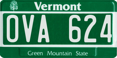 VT license plate OVA624
