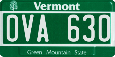 VT license plate OVA630