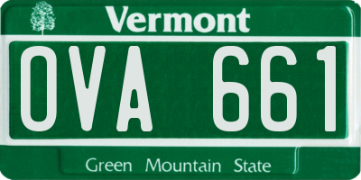 VT license plate OVA661