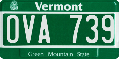 VT license plate OVA739