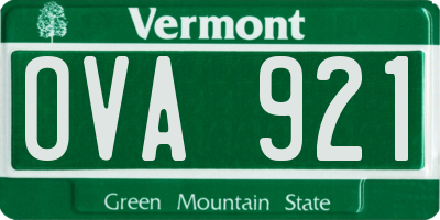 VT license plate OVA921
