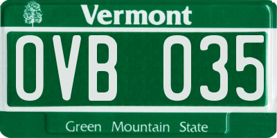 VT license plate OVB035