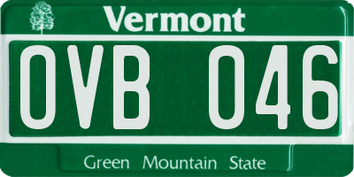 VT license plate OVB046